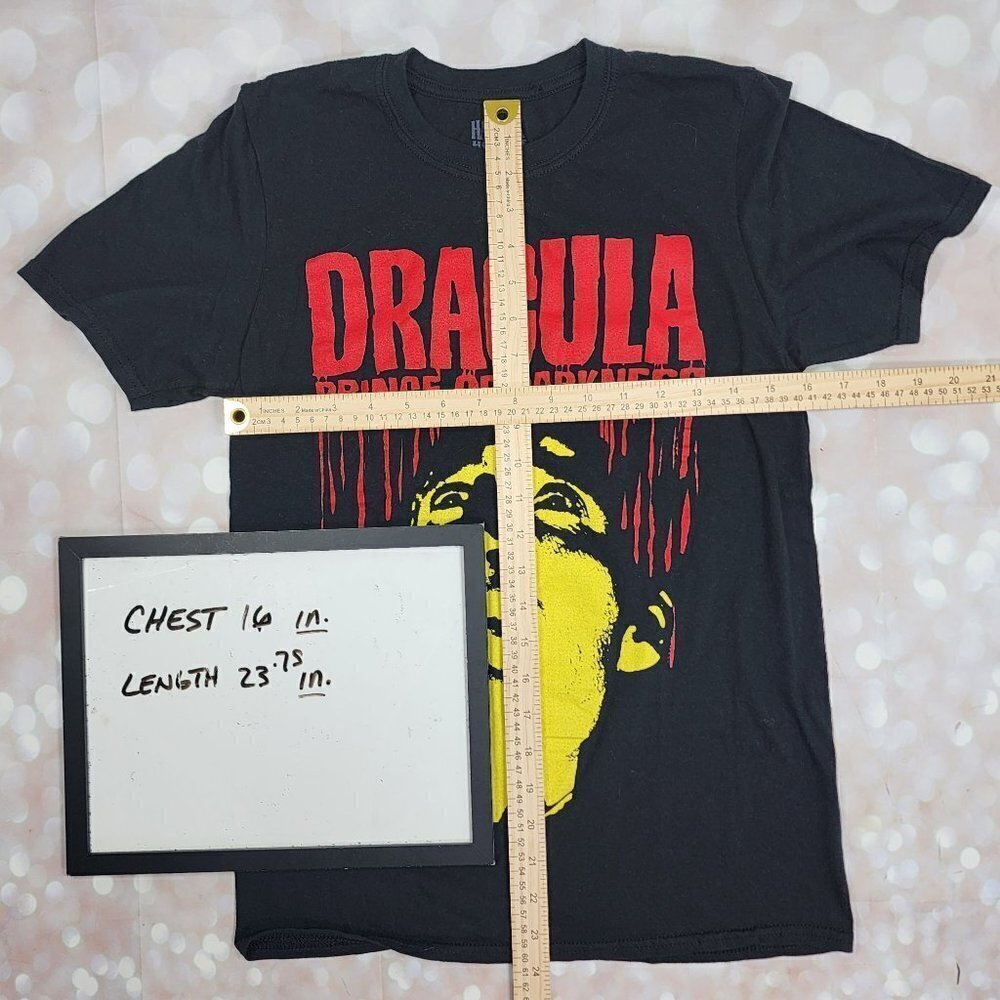 Dracula Prince Of Darkness Hammer House of Horror Movie Black Tee, Men's Small - Picture 5 of 7